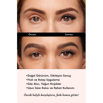 7 Çift Doğal İpek Takma Kirpik 5D 07-91 Hacimli Doğal Görünüm