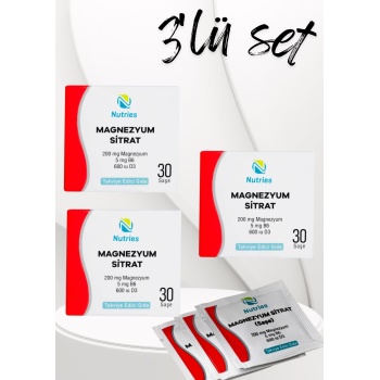 Magnezyum Sitrat Saşe – 3’lü Ekonomik Set