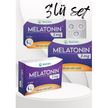 Melatonin Uyku Destek Tableti 3 mg 30’lu – 3’lü Ekonomik Set