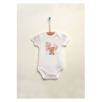 Ayıcık Bear Baskılı %100 Pamuklu Çıtçıtlı Bebek Body Zıbın Atlet Tulum