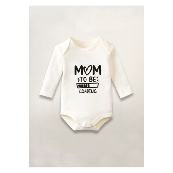 Mom To Bee Loading Baskılı Pamuklu Uzun Kollu Çıtçıtlı Bebek Body Zıbın Atlet Tulum