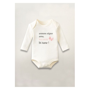 Teyzem Süper Baskılı Pamuklu Uzun Kollu Çıtçıtlı Bebek Body Zıbın Atlet Tulum