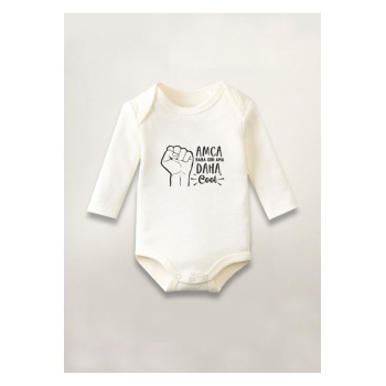 Amcam Cool Baskılı Pamuklu Uzun Kollu Çıtçıtlı Bebek Body Zıbın Atlet Tulum