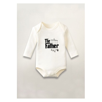 The Father Dad Baba Baskılı Pamuklu Uzun Kollu Çıtçıtlı Bebek Body Zıbın Atlet Tulum