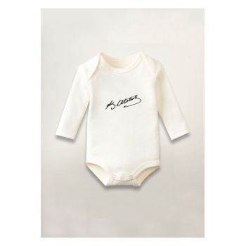 Mustafa Kemal Atatürk İmza Baskılı Pamuklu Uzun Kollu Çıtçıtlı Bebek Body Zıbın Atlet Tulum