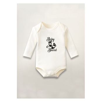 Uçan Ayı Baskılı Pamuklu Uzun Kollu Çıtçıtlı Bebek Body Zıbın Atlet Tulum