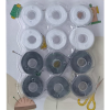 Masura İpli 12li Plastik Siyah-Beyaz
