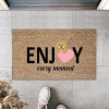 Bej Kapı Önü Paspası Enjoy Ever Moment Ayıcık Desen  K-3351