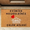 Kapı Önü Paspası Kişiye Özel İsim Yazılır Koko Model Kalpli Ev PK-1533