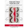Doğal İpek Takma Kirpik 3 Çift + Kirpik Takma Aparatı 3D-32