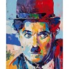 Kanvas Sayılarla Boyama Seti Kasnaklı-Çerçeveli Renkli Charlie Chaplin
