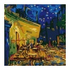 Kanvas Sayılarla Boyama Seti Kasnaklı-Çerçeveli Van Gogh Teras Kafe