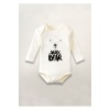 Baby Bear Baskılı Pamuklu Uzun Kollu Çıtçıtlı Bebek Body Zıbın Atlet Tulum