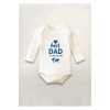 Best Dad In The World Baskılı Pamuklu Uzun Kollu Çıtçıtlı Bebek Body Zıbın Atlet Tulum