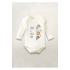 Have Nice Day İyi Günler Baskılı Pamuklu Uzun Kollu Çıtçıtlı Bebek Body Zıbın Atlet Tulum
