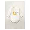 Sweet Dreams İyi Geceler Baskılı Pamuklu Uzun Kollu Çıtçıtlı Bebek Body Zıbın Atlet Tulum