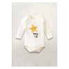 Little Star Baskılı Pamuklu Uzun Kollu Çıtçıtlı Bebek Body Zıbın Atlet Tulum