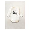 The Father Dad Baba Baskılı Pamuklu Uzun Kollu Çıtçıtlı Bebek Body Zıbın Atlet Tulum