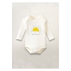 Good Morning Günaydın Baskılı Pamuklu Uzun Kollu Çıtçıtlı Bebek Body Zıbın Atlet Tulum