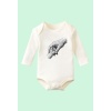 Bebek Body Baba Eli Tasarımlı  Kumaş  Uzun Kollu