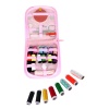 İplik Set Fermuarlı Plastik Dikiş Seti Pembe