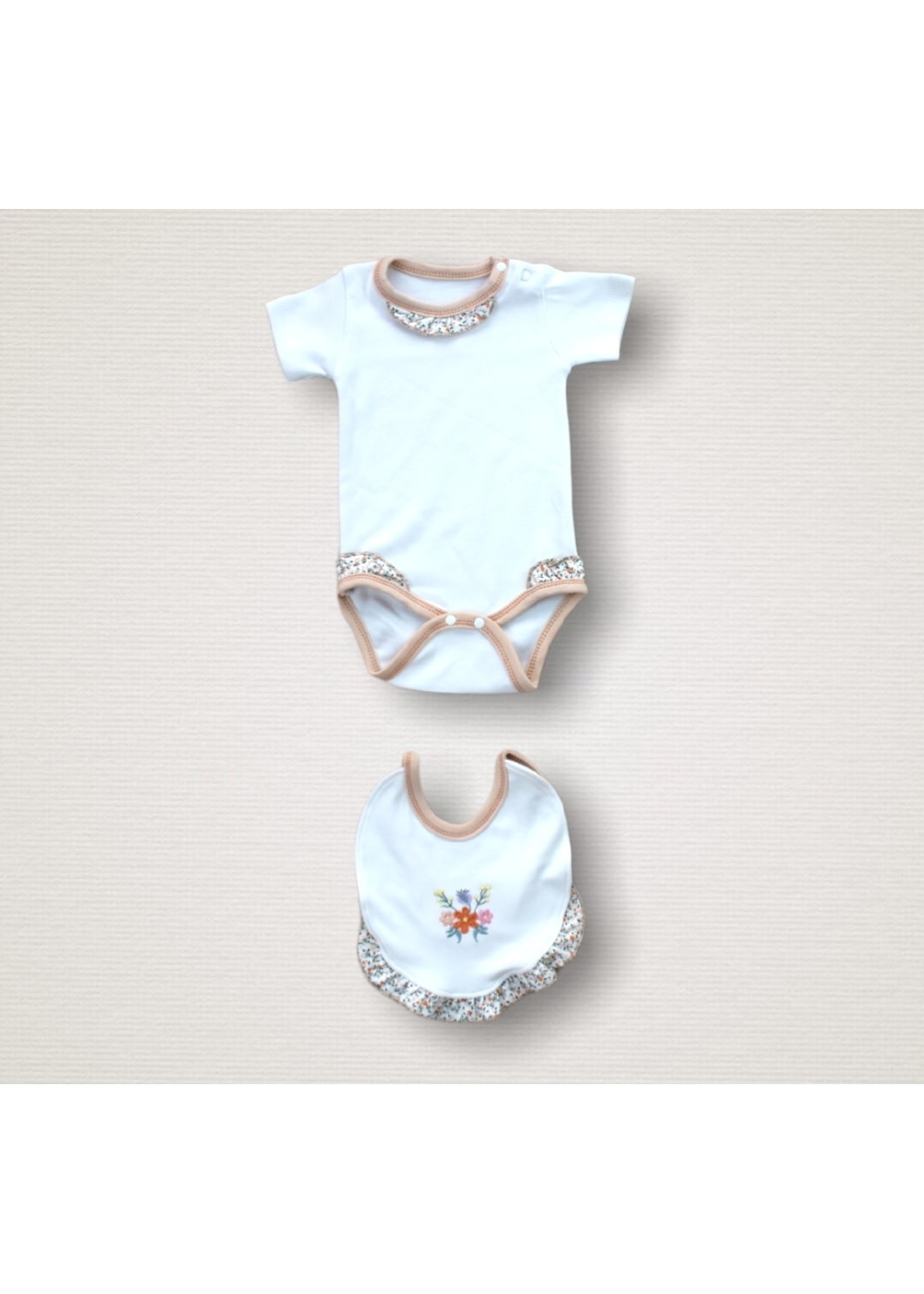 Erguvan Taç Nakışlı %100 Cotton Antibakteriyel Kız Bebek 10lu Zıbın Takımı Hastane Çıkışı