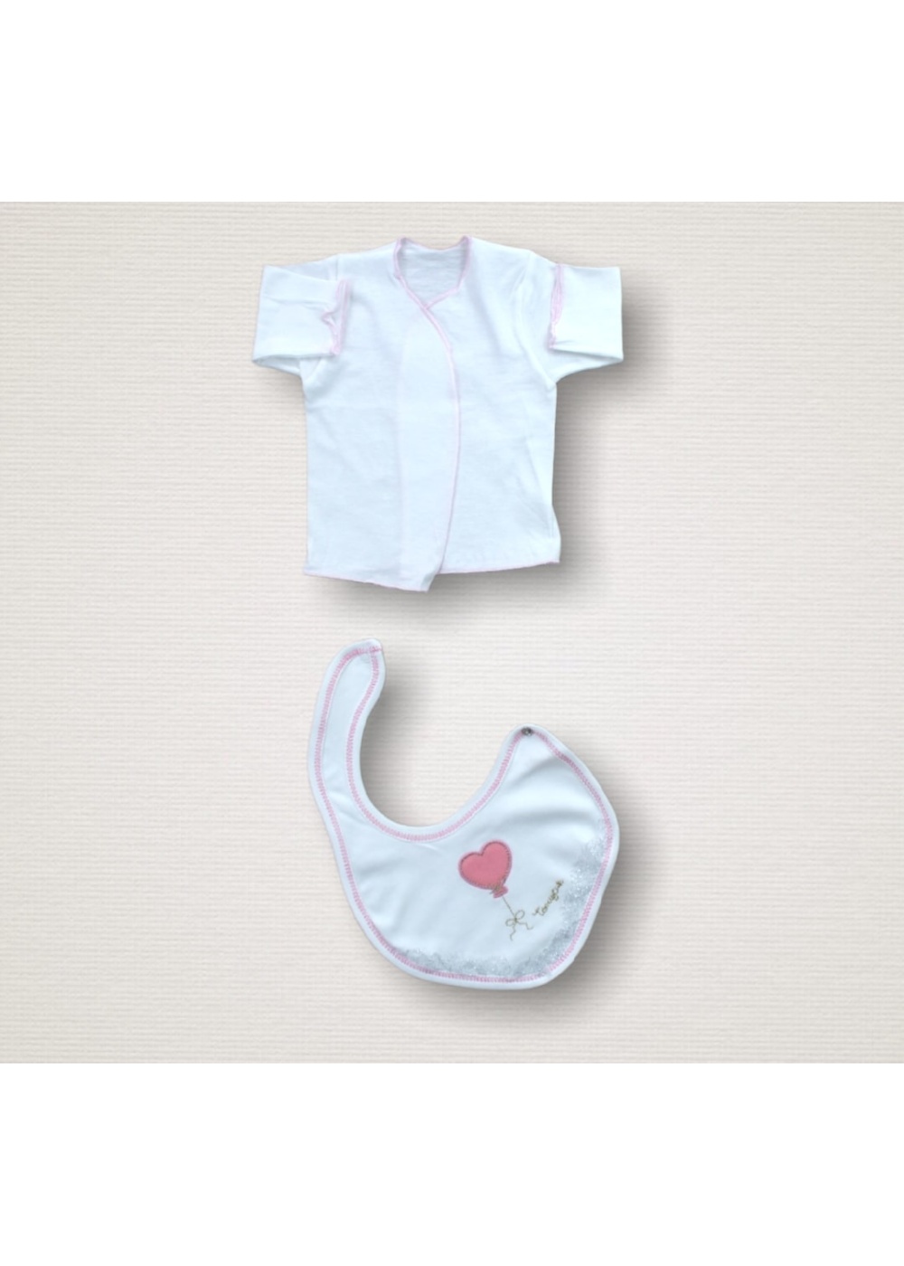 Kalpli Uçan Balon Nakışlı %100 Cotton Antibakteriyel 10lu Zıbın Takımı Hastane Çıkışı