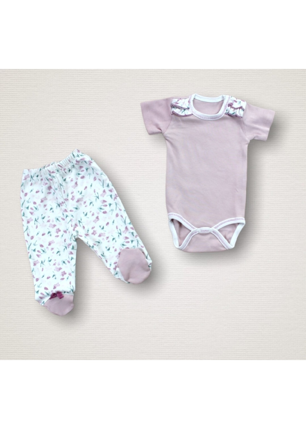 Bahar Çiçekleri Nakışlı %100 Cotton Antibakteriyel 10lu Zıbın Takımı Hastane Çıkışı