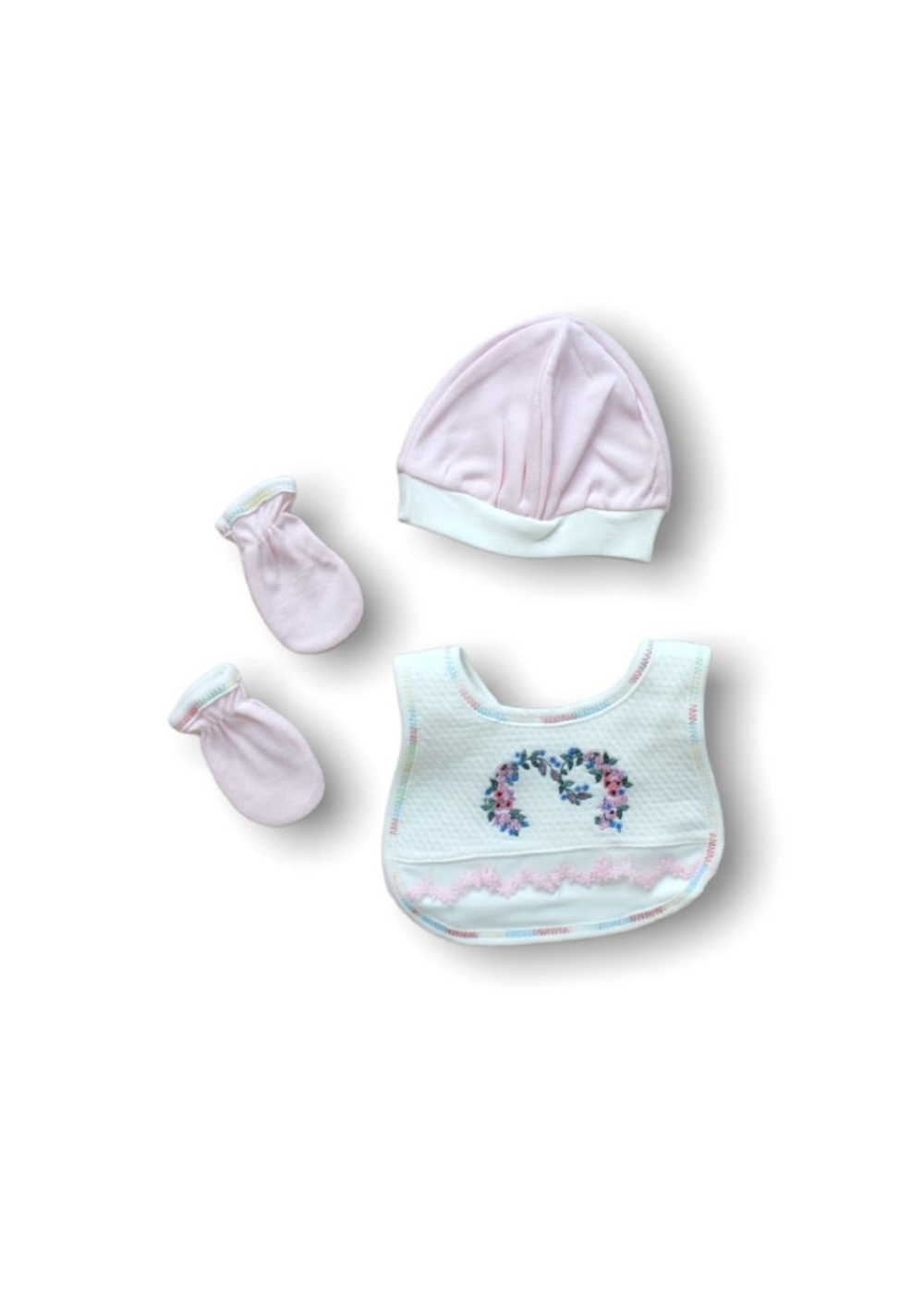 Anadolunun Kalbi Nakışlı %100 Cotton Antibakteriyel 5li Zıbın Takımı Hastane Çıkışı