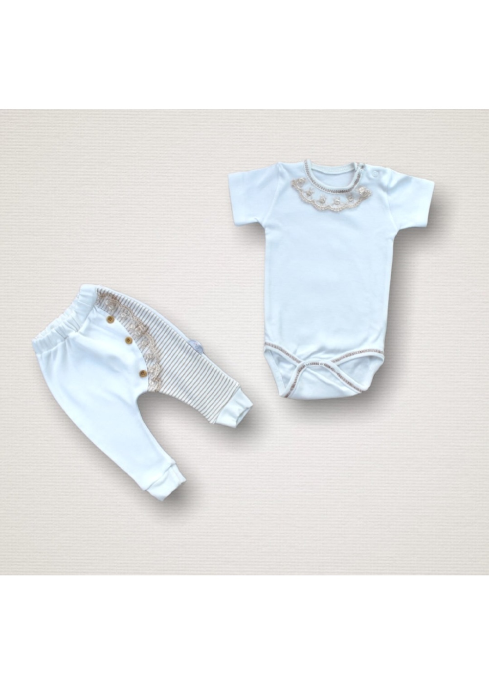 Minik Sincap Nakışlı %100 Cotton Antibakteriyel 10lu Zıbın Takımı Hastane Çıkışı