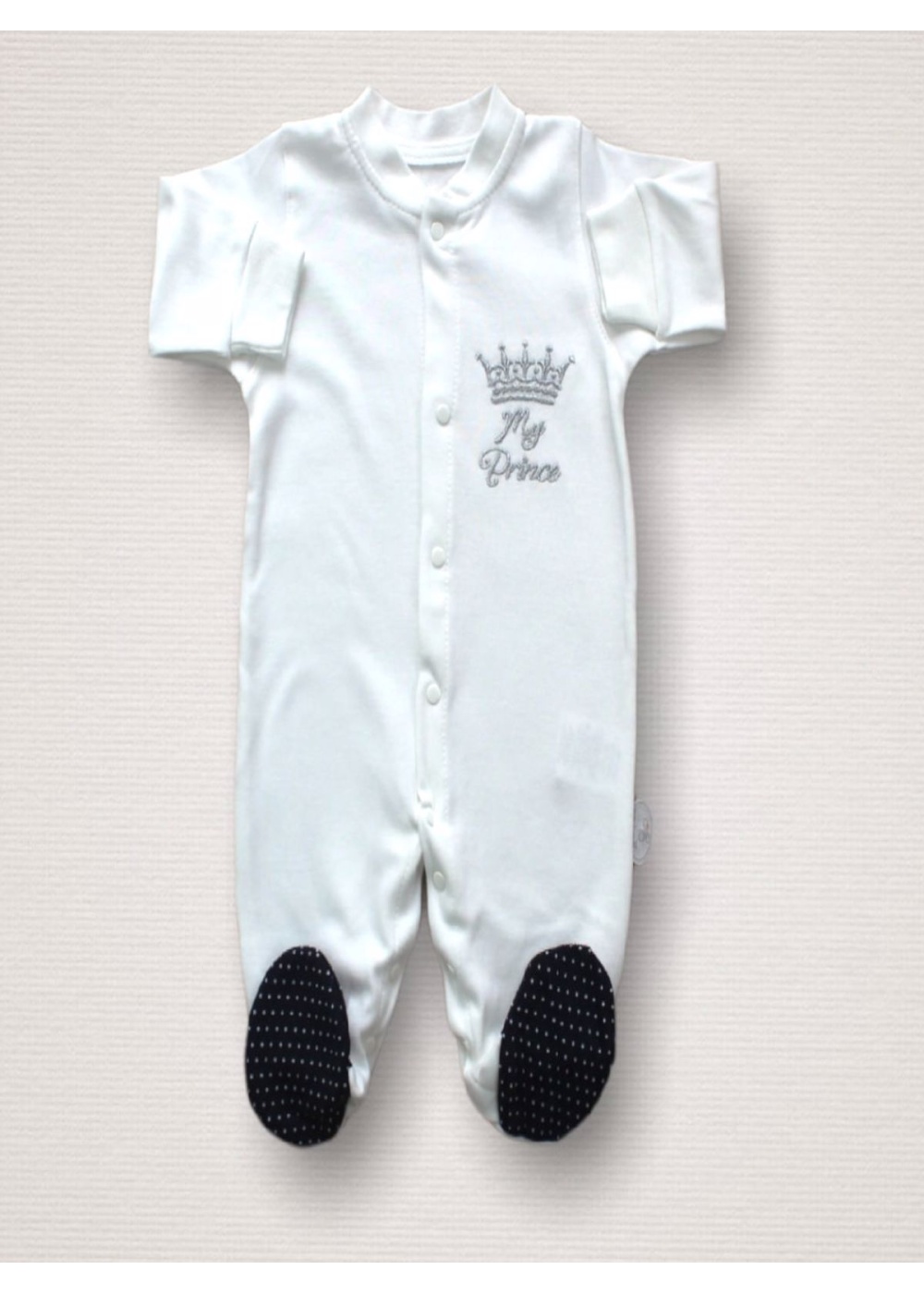 Süper Prens Nakışlı %100 Cotton Antibakteriyel 10lu Zıbın Takımı Hastane Çıkışı