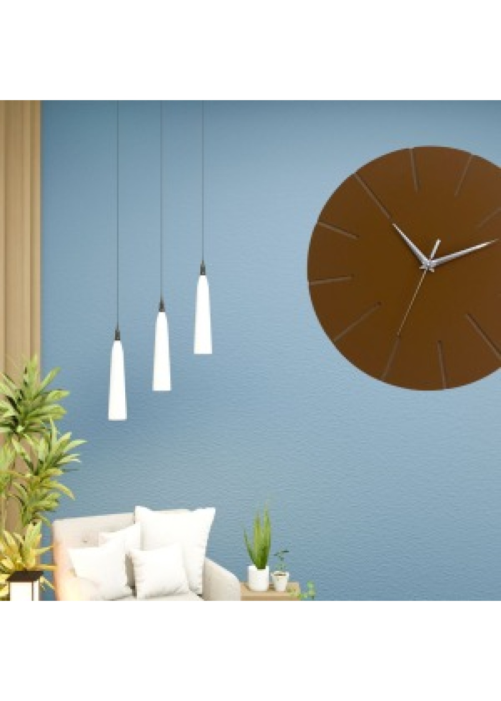 Ahşap Minimal Dekoratif Duvar Saati - 33x33 cm Kahverengi