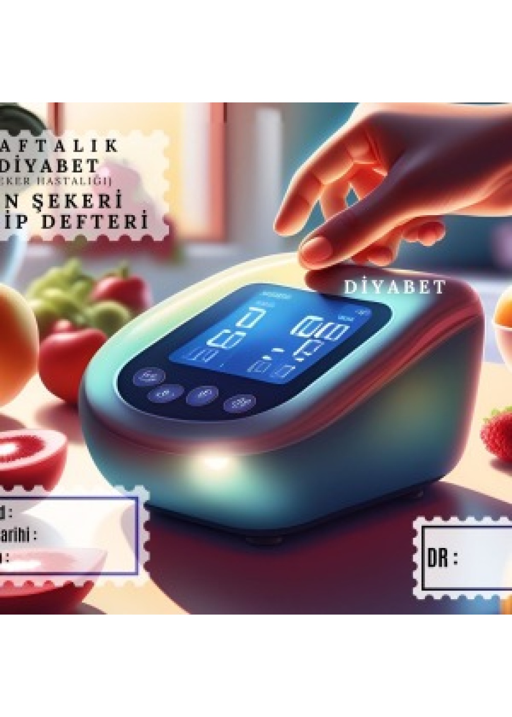 Diyabet Ölçüm Takip Çizelgesi Defteri A Kalite Özel Tasarım 6 Aylık A6 Boyut Yüksek Motiveli