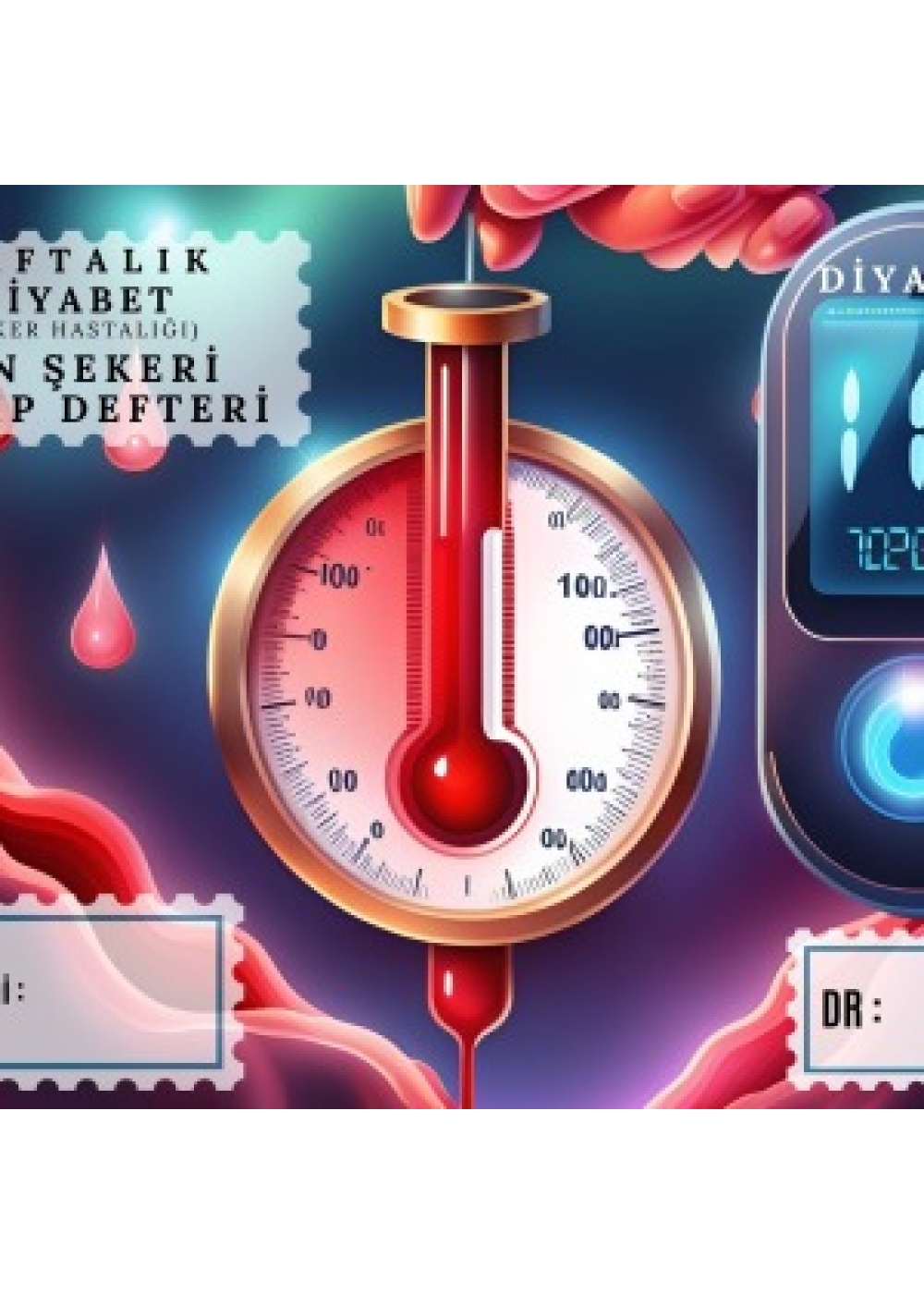 Diyabet Ölçüm Takip Çizelgesi Defteri A Kalite Özel Tasarım 3 Aylık A5