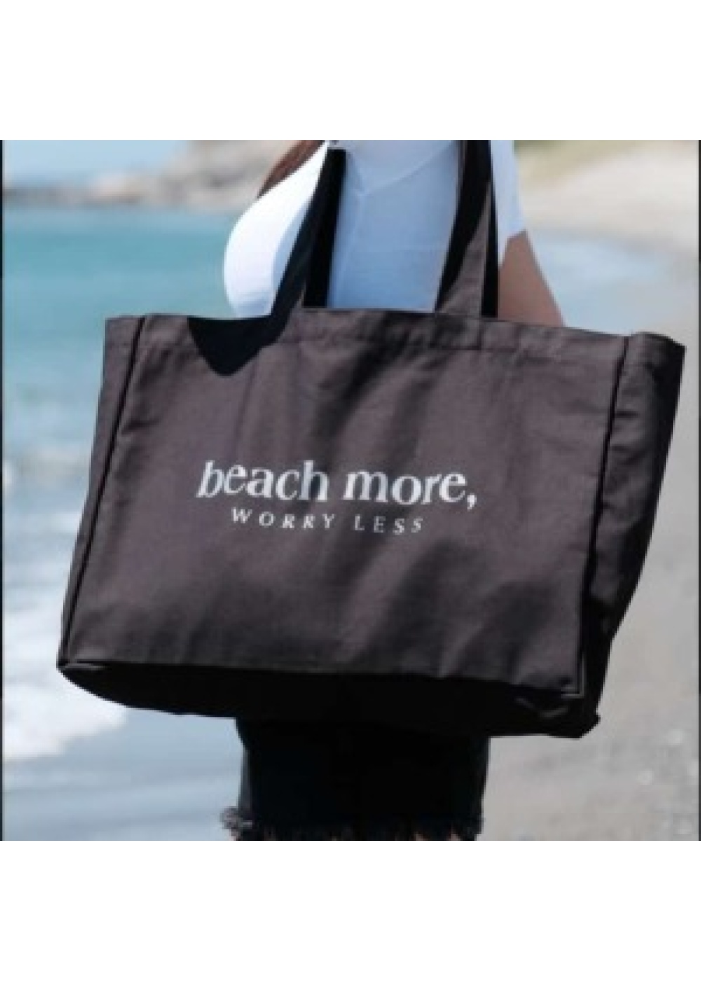 Kanvas Plaj Çanta & Tote Omuz Çanta Siyah