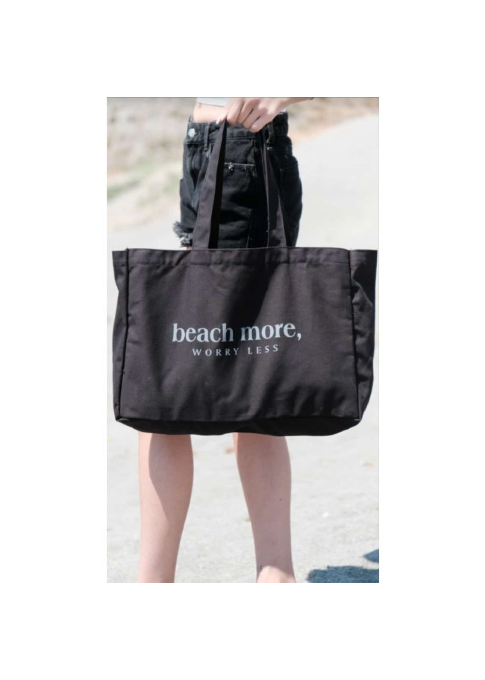 Kanvas Plaj Çanta & Tote Omuz Çanta Siyah