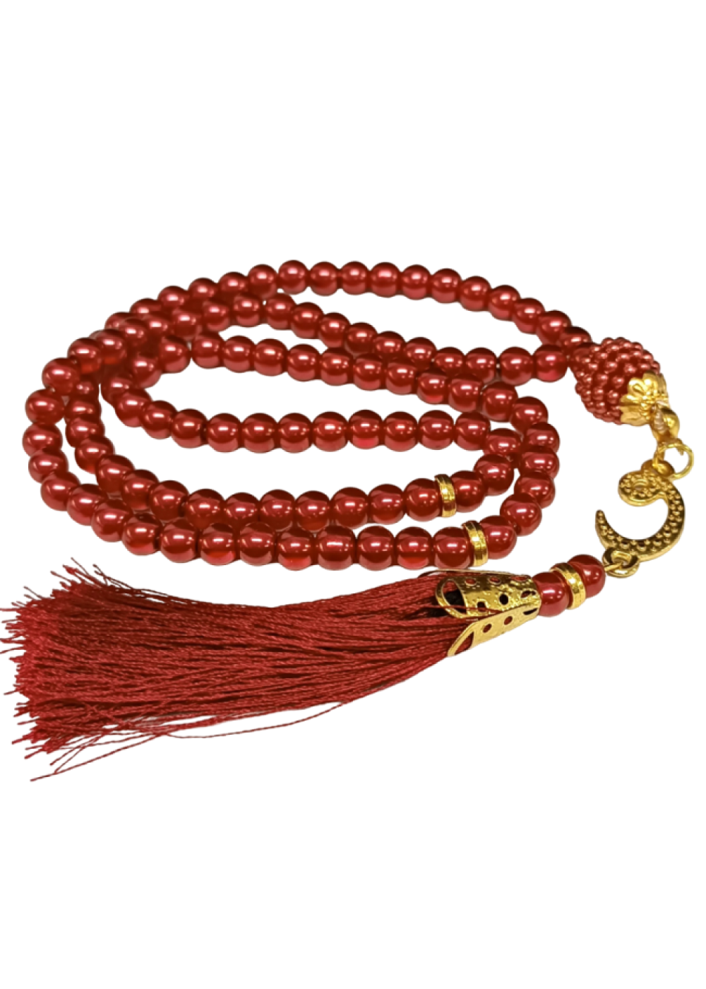 Namaz Tesbihi Vavlı 99lu Cam İncili Esmaul Hüsna Dua Kartı ile Fuşya Renk Hediyelik