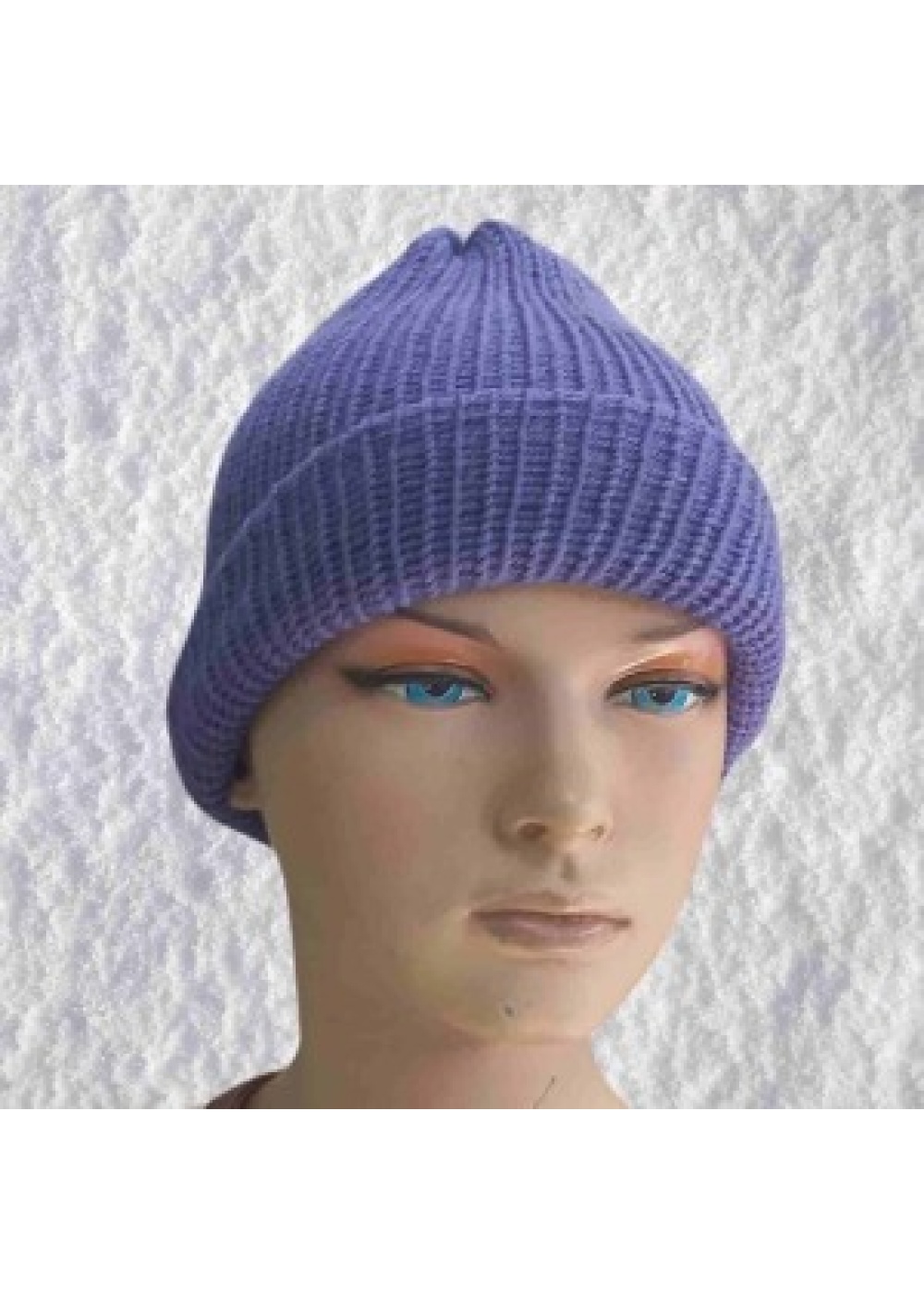 El Örgüsü Doğal Yün ve Akrilik Karışımlı Sıcacık Kış Beresi Mor Renk