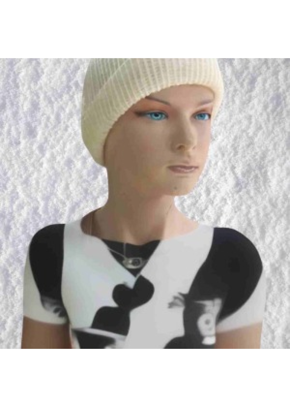 El Örgüsü Doğal Yün ve Akrilik Karışımlı Sıcacık Kış Beresi Krem Renk