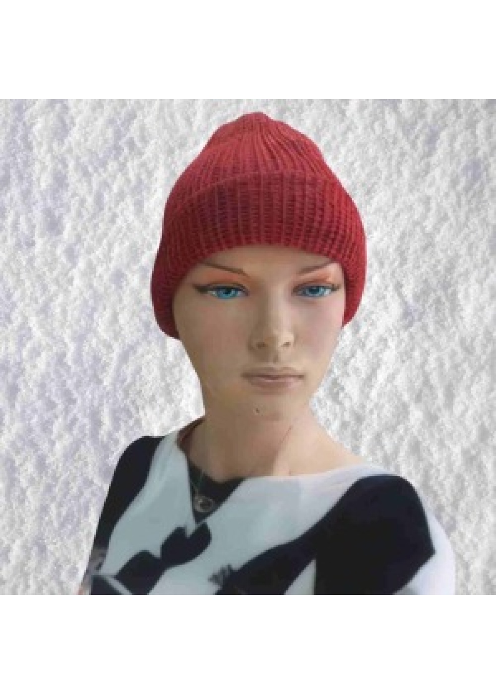 El Örgüsü Doğal Yün ve Akrilik Karışımlı Sıcacık Kış Beresi Kırmızı Renk