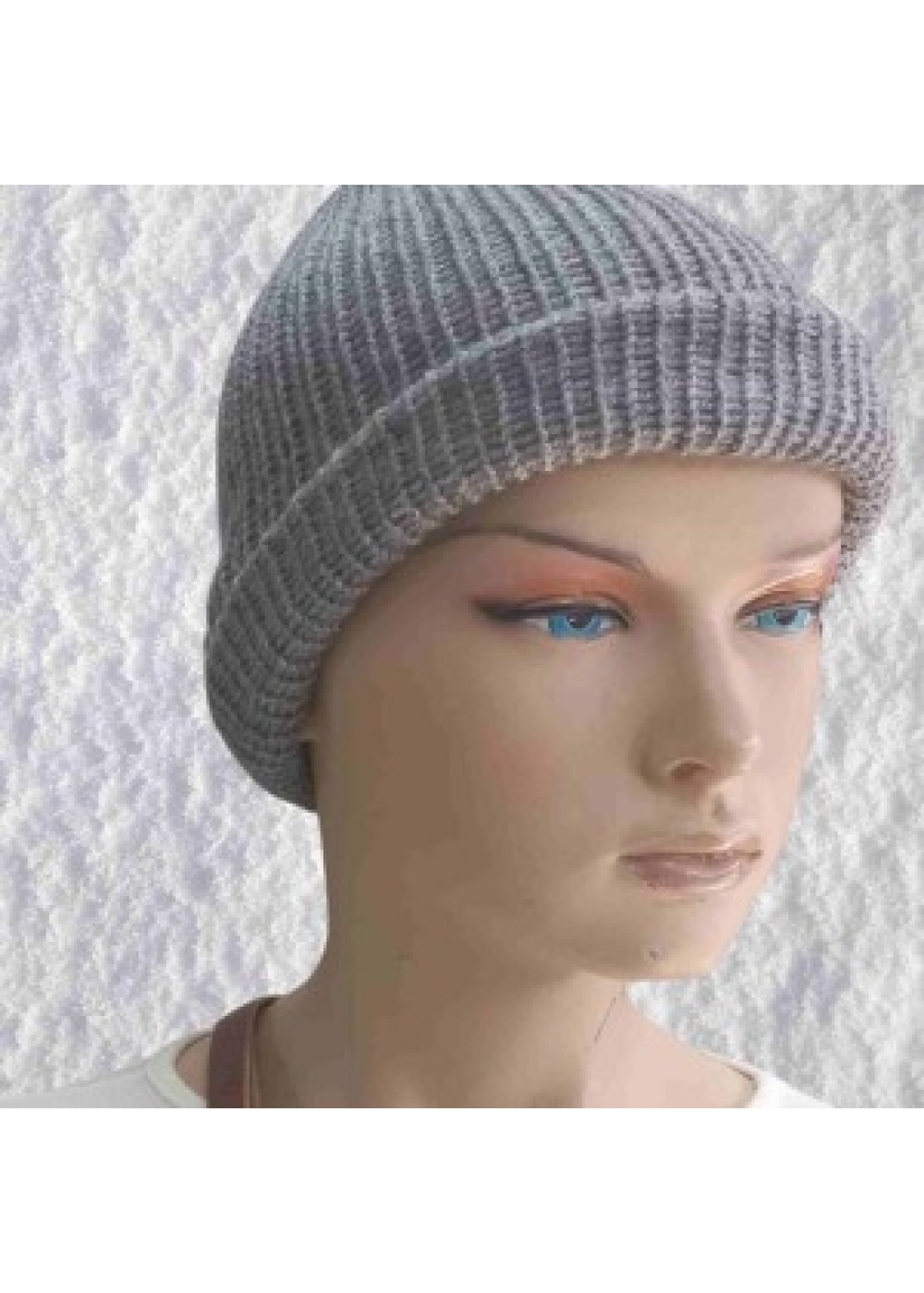 El Örgüsü Doğal Yün ve Akrilik Karışımlı Sıcacık Kış Beresi Gri Renk