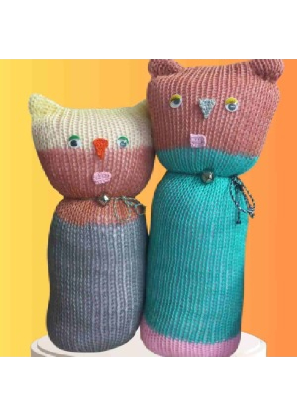 Tıkırık Örgü Yastık Uyku ve Oyun Arkadaşı Çikito&Gümüş - 35 cm-45 cm