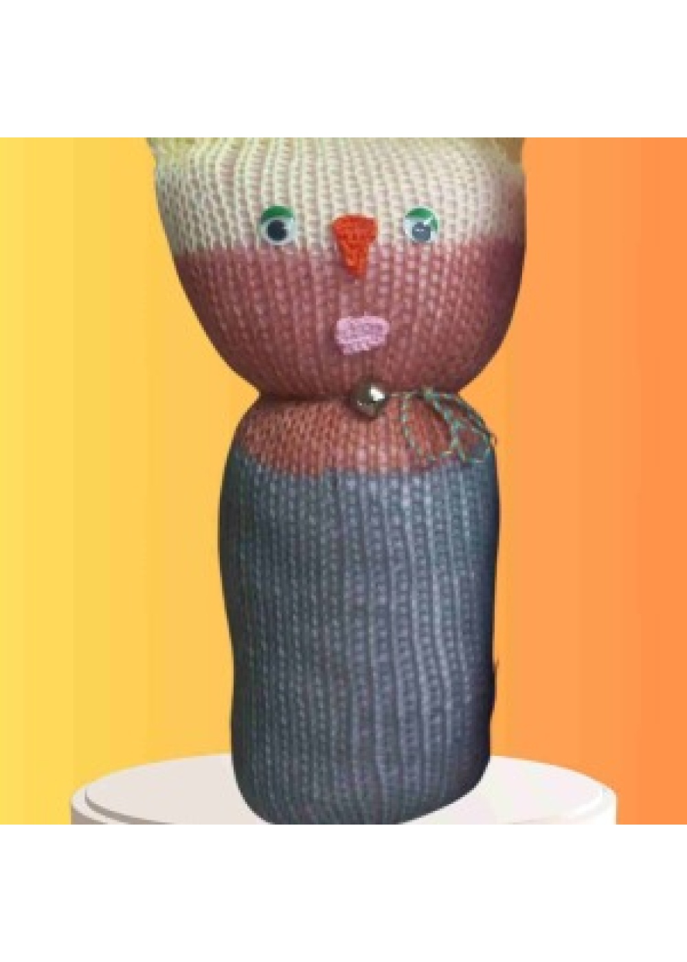 Tıkırık Örgü Yastık Uyku ve Oyun Arkadaşı Gümüş - 35 cm