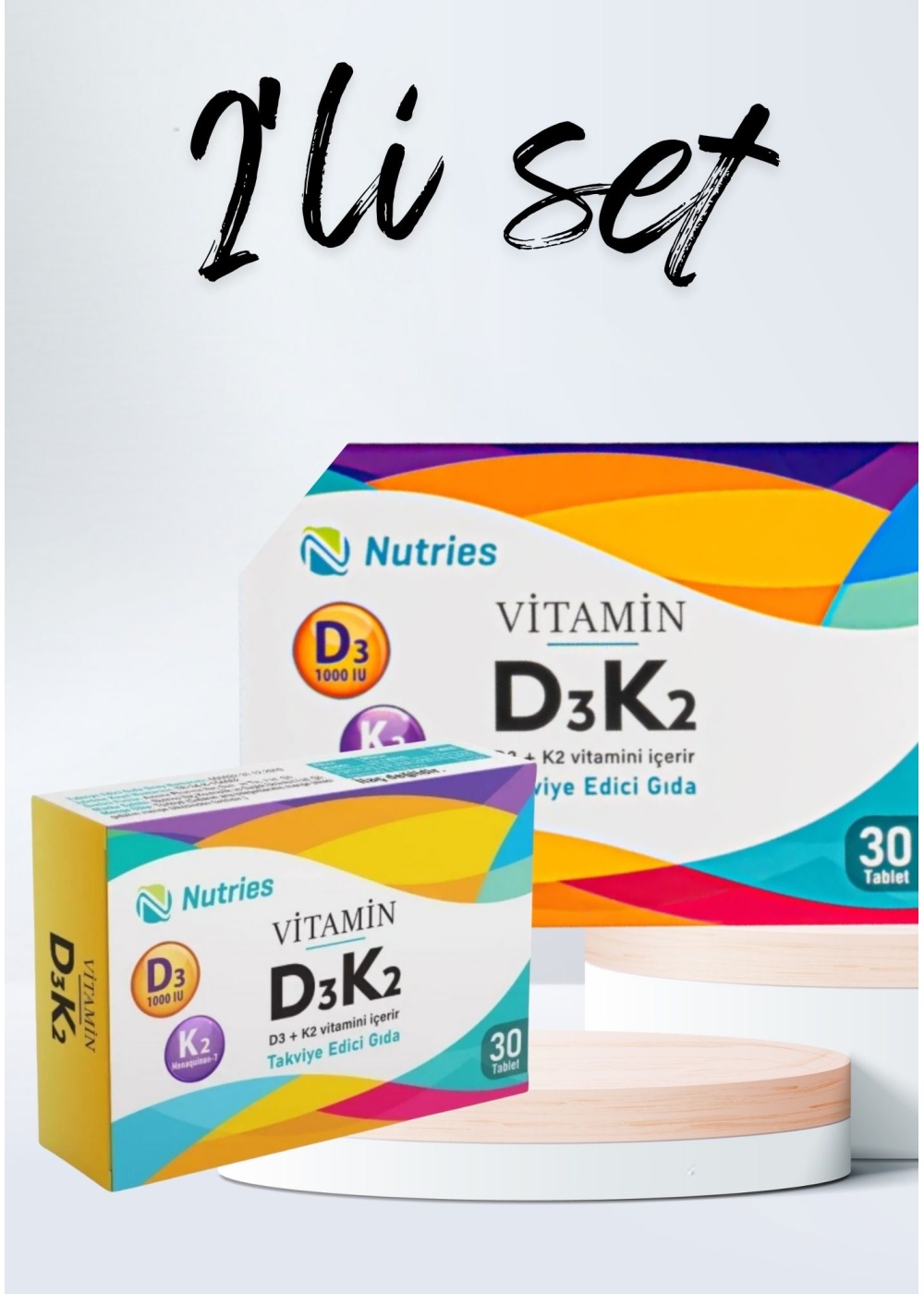 D3K2 Vitamin Takviyesi 30 Tablet – 2’li Avantaj Paketi