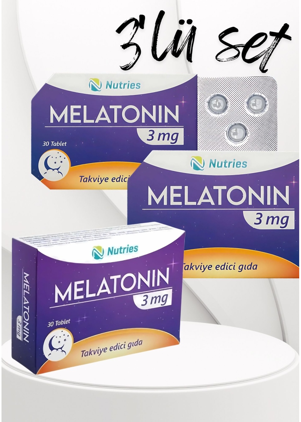 Melatonin Uyku Destek Tableti 3 mg 30’lu – 3’lü Ekonomik Set