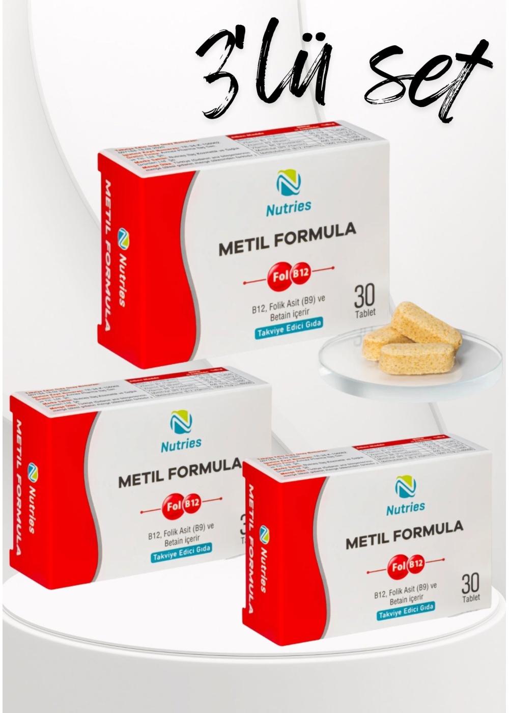 Metilformula Aktif B Vitamini Kompleksi 30 Tablet – 3’lü Ekonomik Set