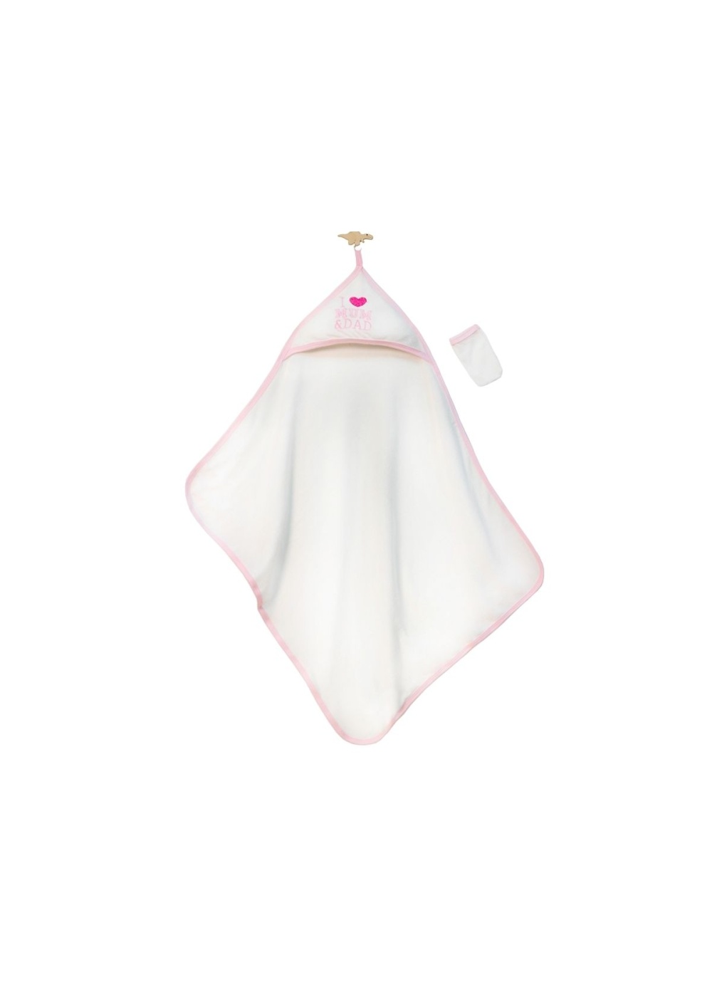 I MAM & DAD Nakışlı Bebek Havlu Silgi – Pembe