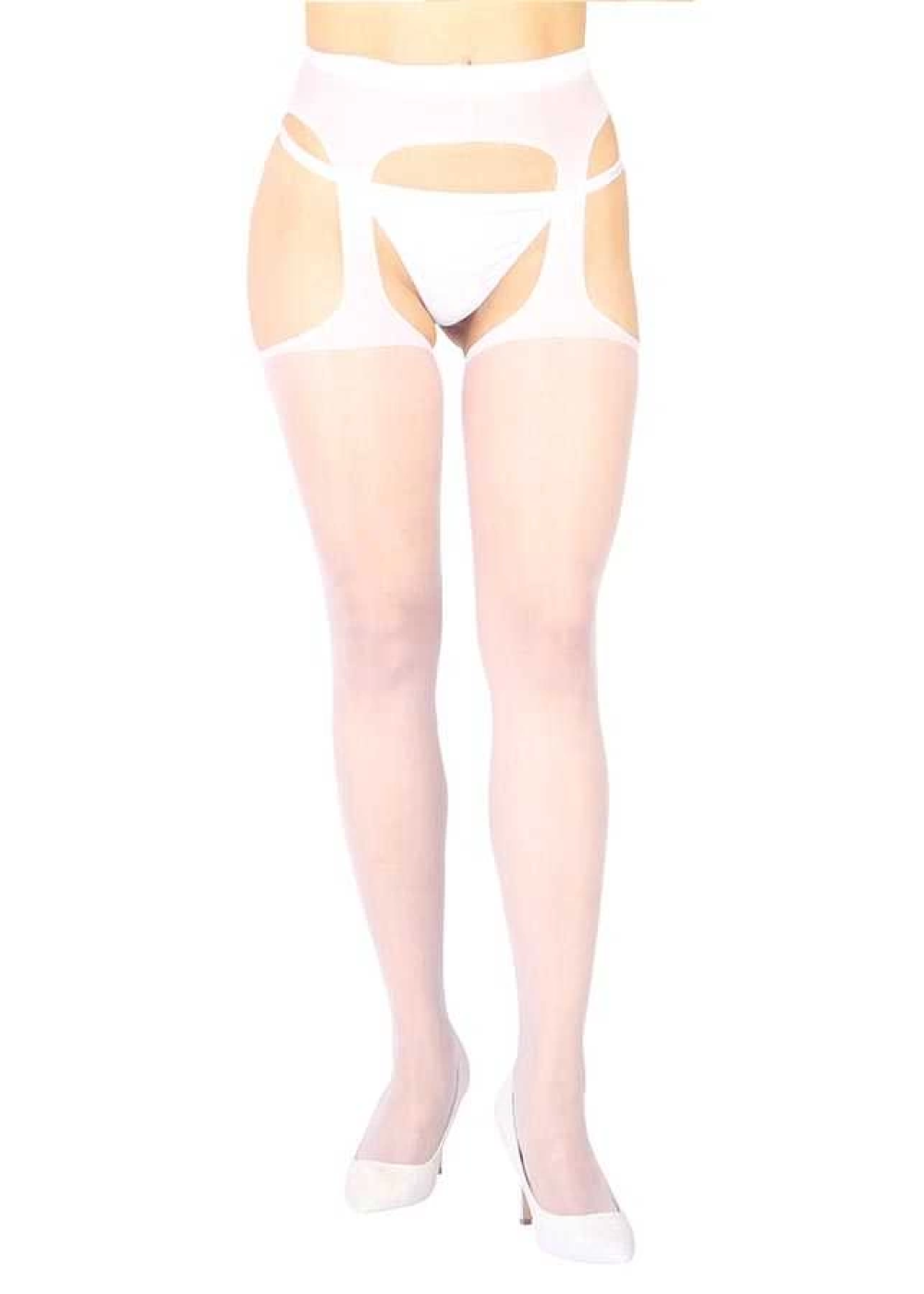 Beyaz Özel Bölgesi Açık Fantazi Külotlu Çorap TM1054