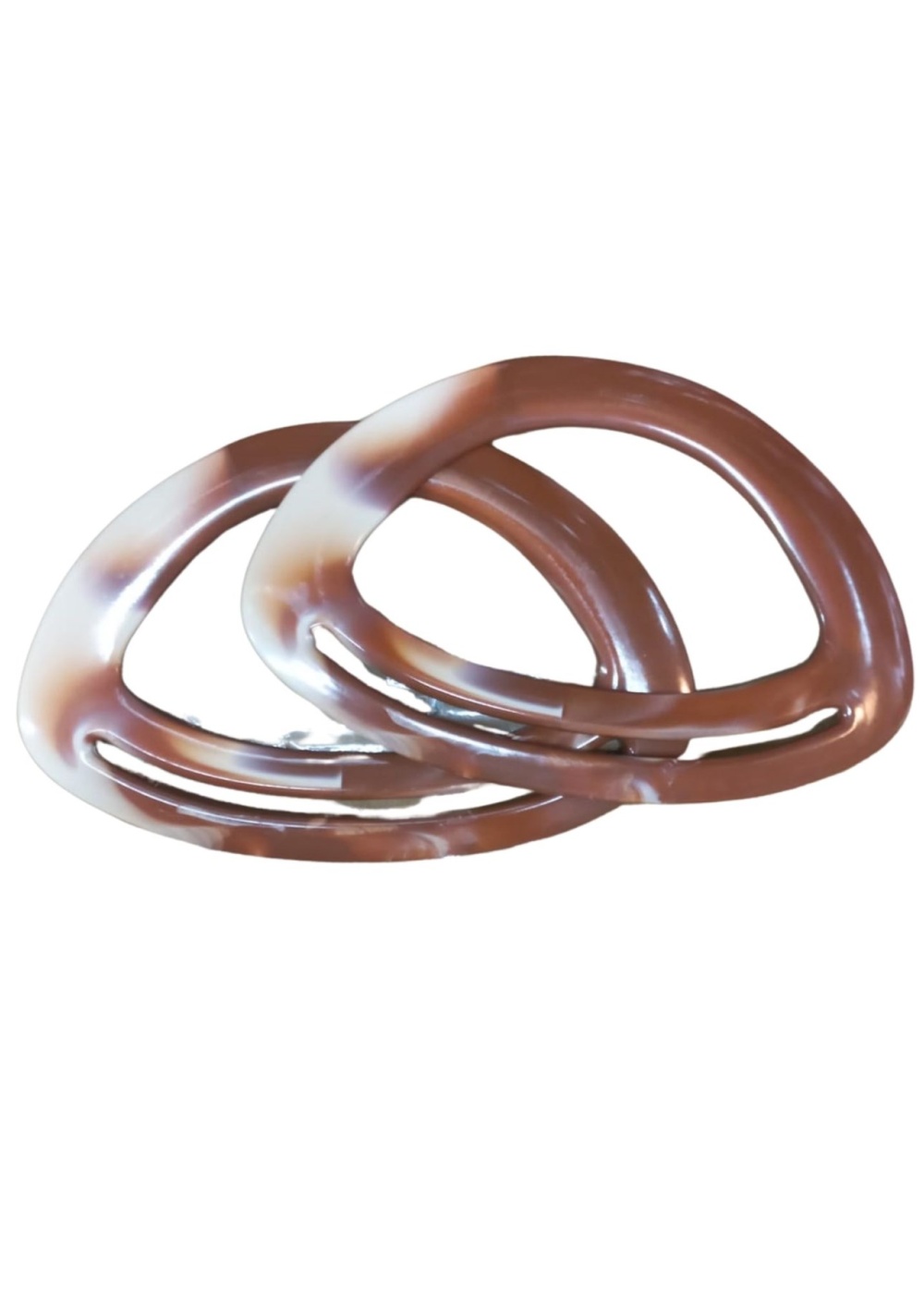 Çanta Sapı Oval Kahverengi-Beyaz 18 cm