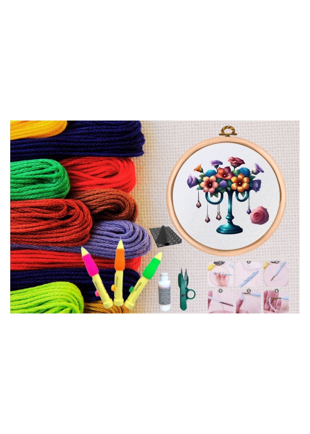 Punch Seti Nakış Seti Kasnaklı Kendin Yap Seti Seri 108